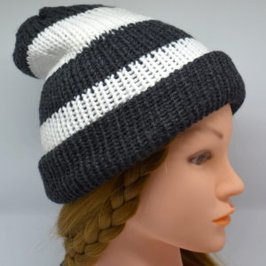 Charcoal Grey - White Double Layer Simple Hat SKU-0012